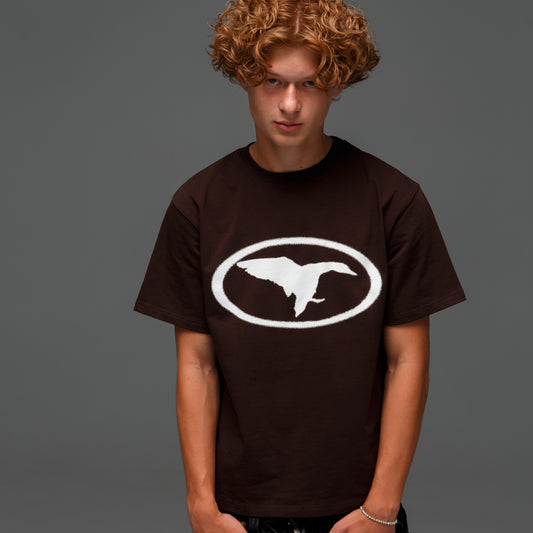DUCK CLUB T-SHIRT — BROWN