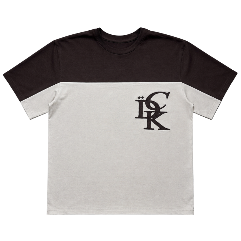 DCK DOUBLE T-SHIRT — BROWN-CREAM