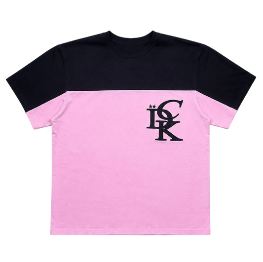DCK DOUBLE T-SHIRT — BLACK-PINK